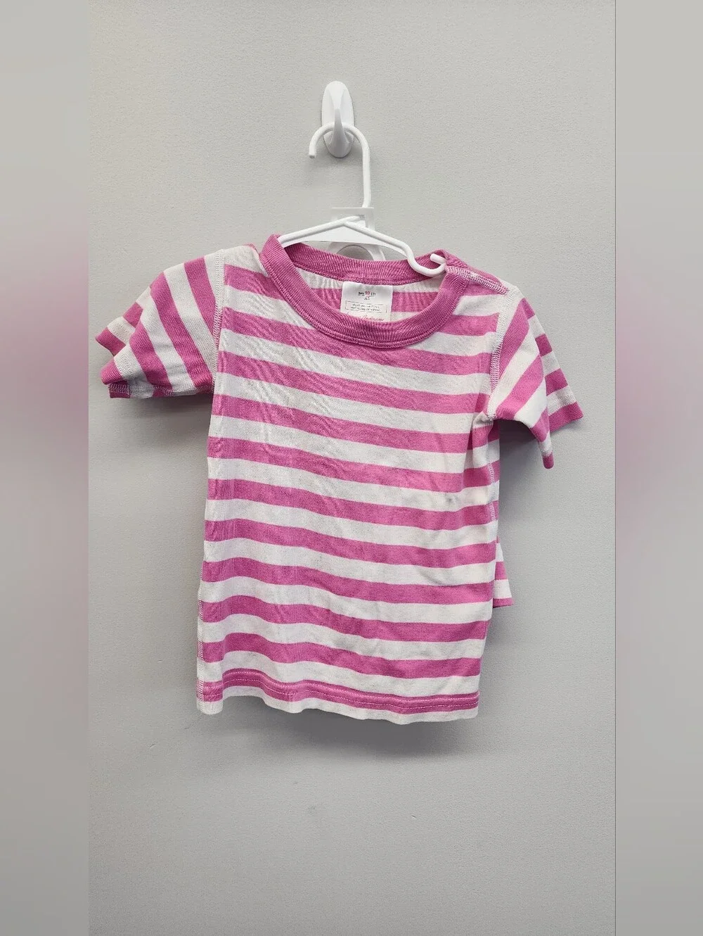 Hanna Andersson Pink White Stripe Organic Cotton Pajama Set Size 3 90cm